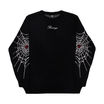 SPIDER WEB EMBROIDERED KNIT SWEATER