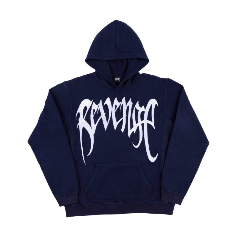 EMBROIDERED LOGO NAVY HOODIE