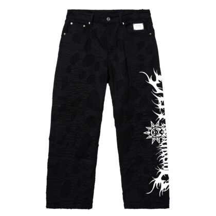 Revenge Logo Distressed Boro Denim Pant