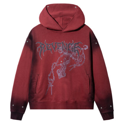 Revenge Cross Chain Treated Studded Hoodie