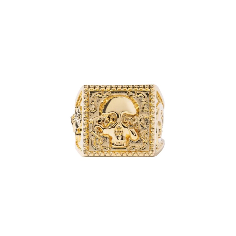 Revenge Gold Skull Ring