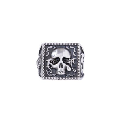 Revenge 925 Antique Silver Skull Ring