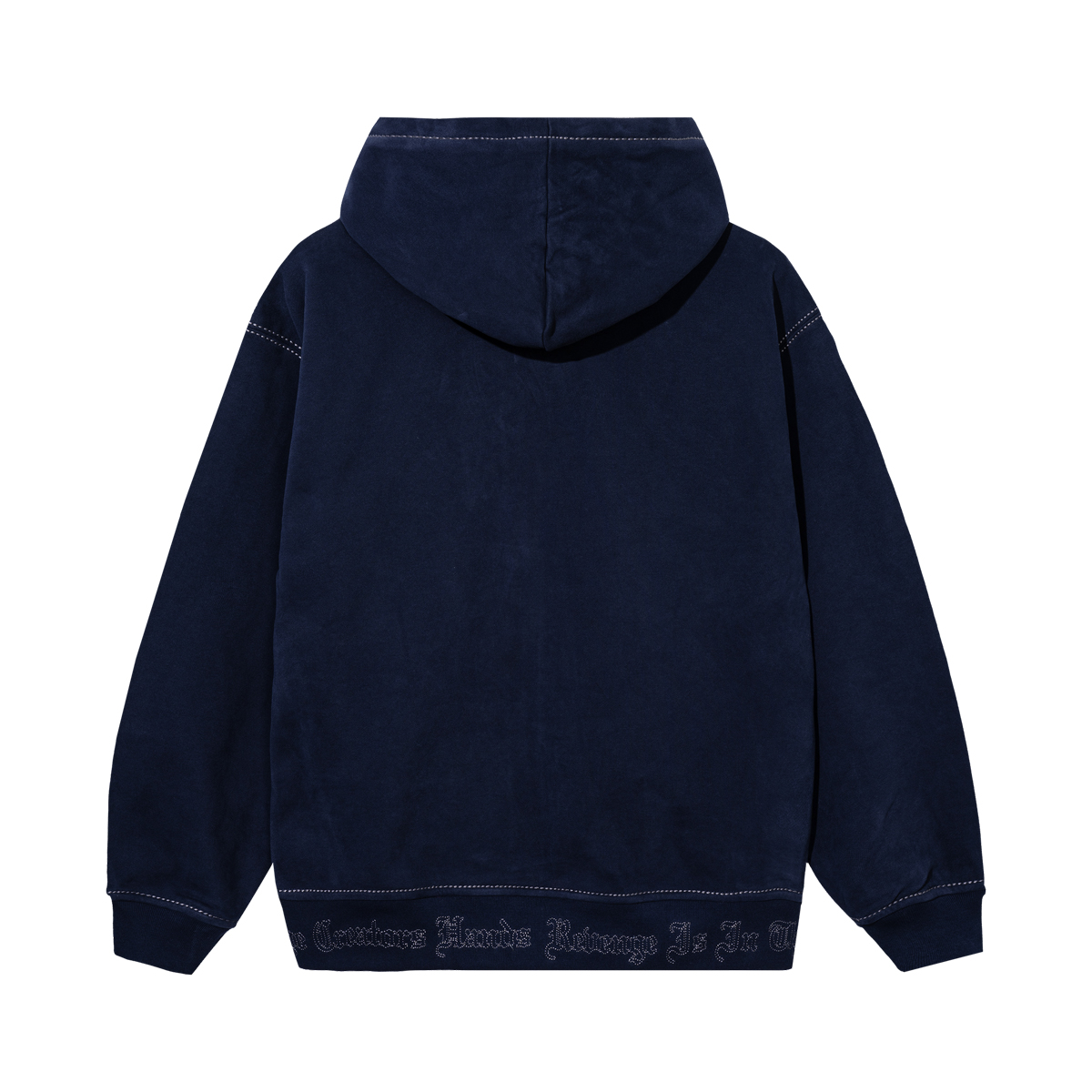 CONTRAST STITCH EMBROIDERED ZIP HOODIEbb