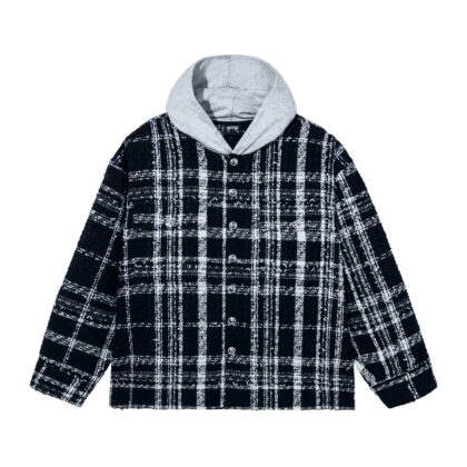 REVENGE SKULL PATCH HOODED FLANNEL