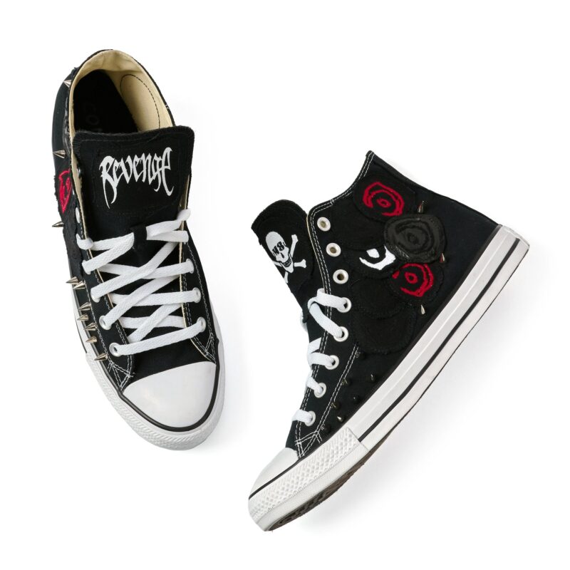 Revenge X Actualhate Eye Patchwork Studded High-Top - Image 4