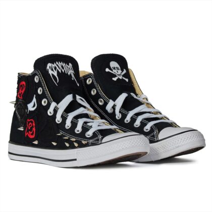 Revenge X Actualhate Eye Patchwork Studded High-Top