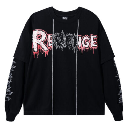 REVENGE MENDED DOUBLE LAYER LONG SLEEVE T-SHIRT